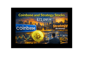 Bitcoin above $72,000 boosts Coinbase and Strategy stocks as crypto market rallies